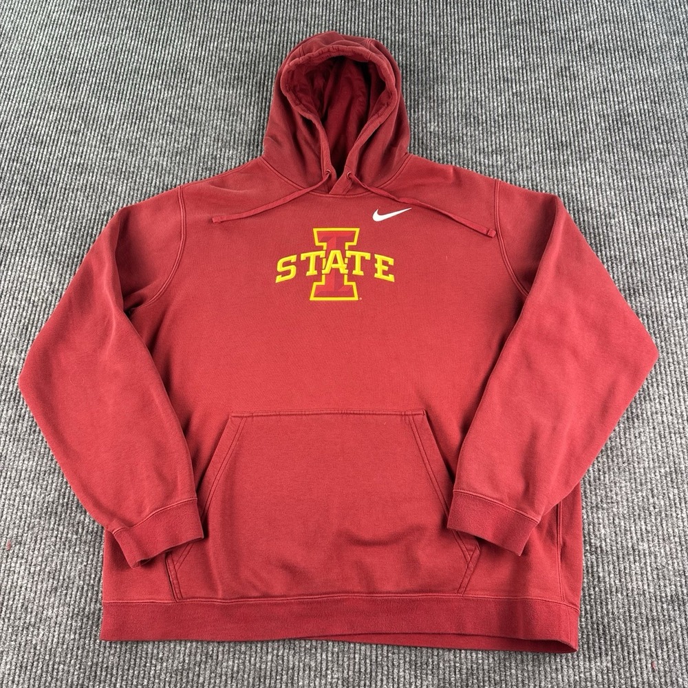 Nike Iowa State Cyclones Hoodie Men 2XL Red Pullover Fleece NCAA Sweatshirt